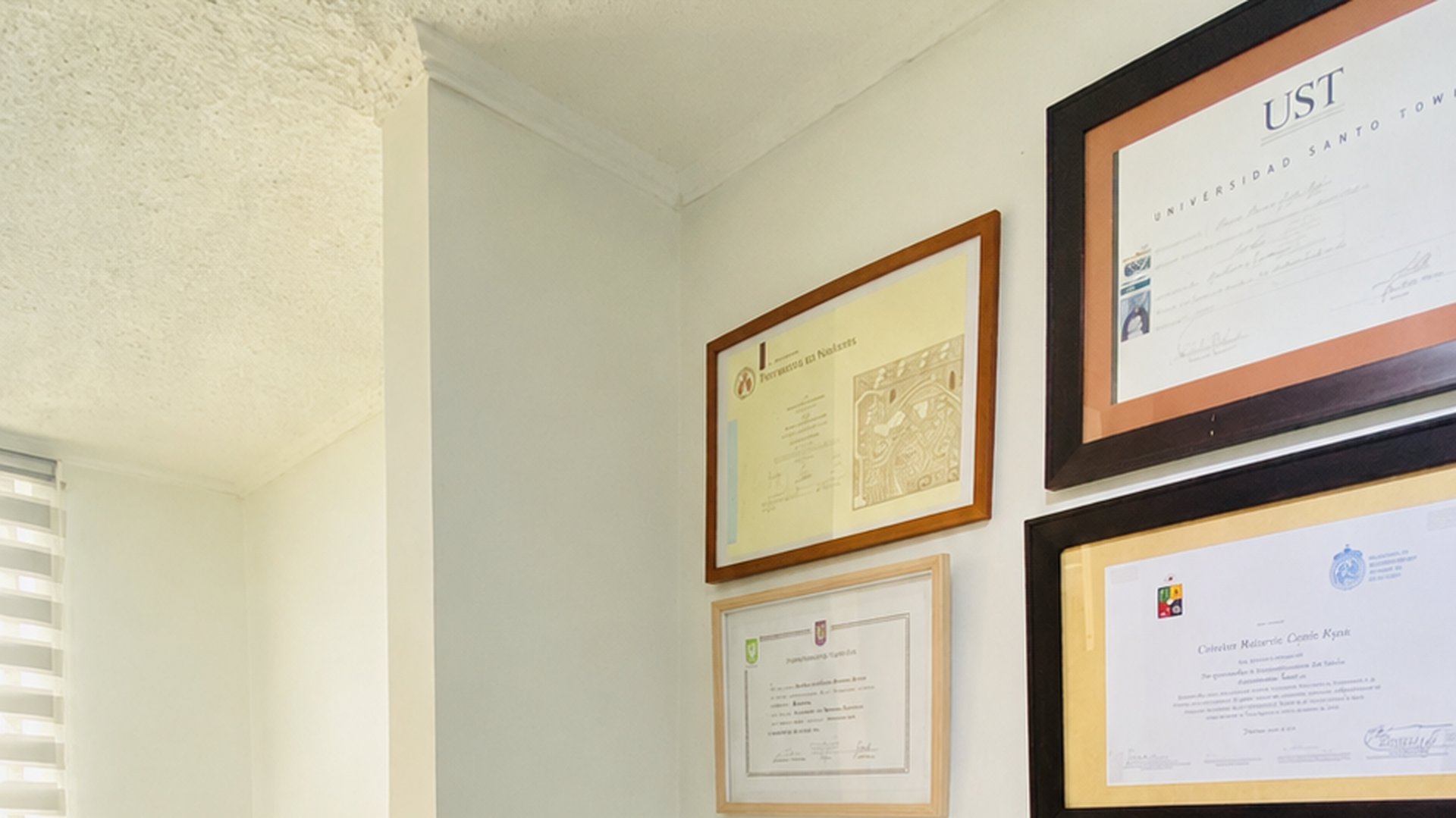 Diplomas profesionales en el consultorio