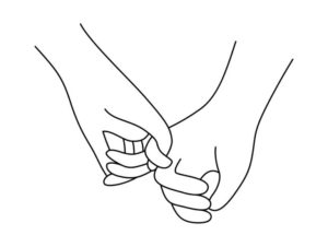 Ilustración de terapia de pareja — manos entrelazadas